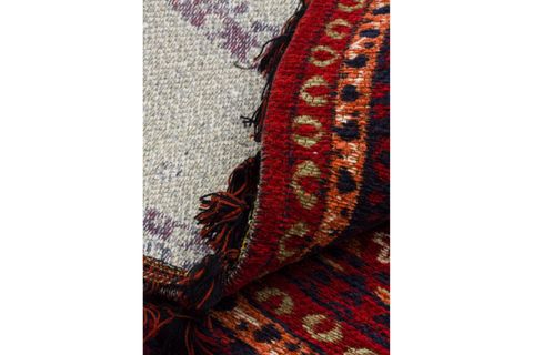 ZAGROS KIRMIZI 10 YUVARLAK ETNİK DESENLİ HALI, 155X155