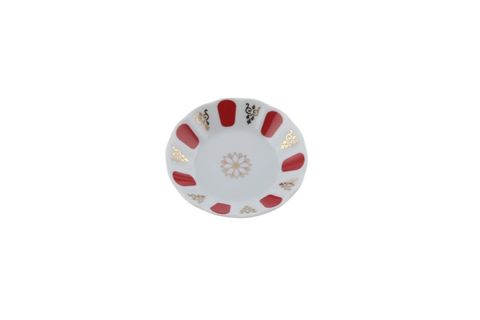 PORLAND KIRMIZI YALDIZ ÇAY TABAĞI 11CM TEKLİ 04POR005231
