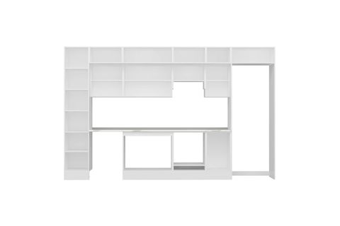 ALVİNKA 380X240 CM KLASİK MEBRAN MUTFAK DOLABI, MBB E90B45S45 1 MEBRAN BEYAZ SUNTALAM