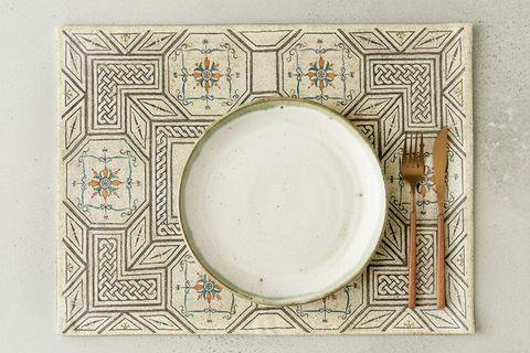 ANTRASİT MOZAİK PAMUKLU DÖRT ADET AMERİKAN SERVİSİ