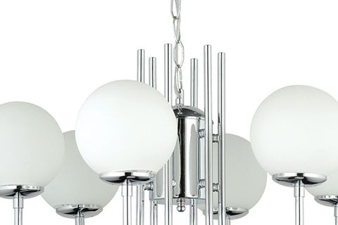 LAMPALUCE ESTA MODERN ALTILI  CAMLI AVİZE, KROM, 65X80CM