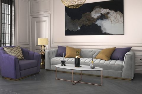 ELİPS ORTA SEHPA BEYAZ LAKE ESKİTME PİRİNÇ