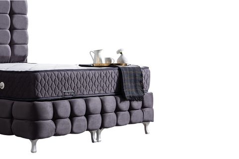 DUKE LUX BAZA BAŞLIK VE YATAK SETİ, ANTRASİT, 90X200