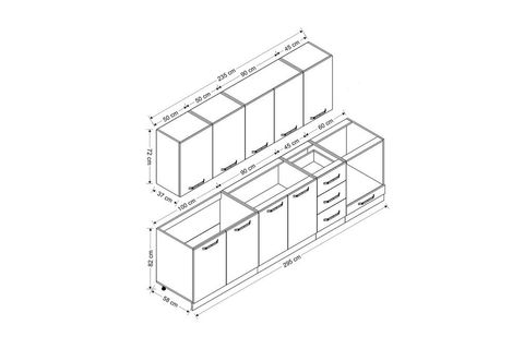 MİNAR FELİX 295 CM MUTFAK DOLABI BEYAZ 295-B3