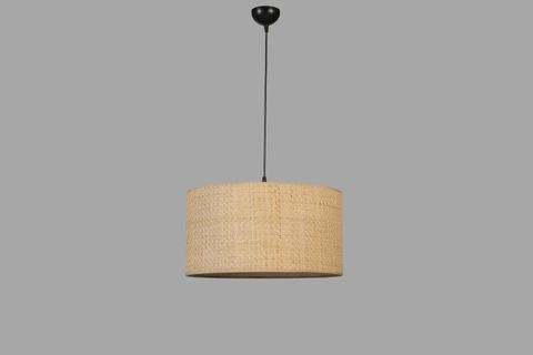 HASIR RATTAN ABAJURLU TEKLİ SARKIT AVİZE