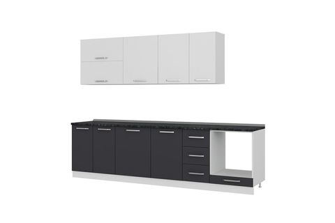 MİNAR AVANOS 290 CM MUTFAK DOLABI BEYAZ ANTRASİT 290-A6