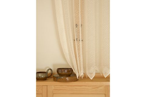 MASSARELLİ FİLE TÜL PERDE, SIK PİLE, KREM, 400X190