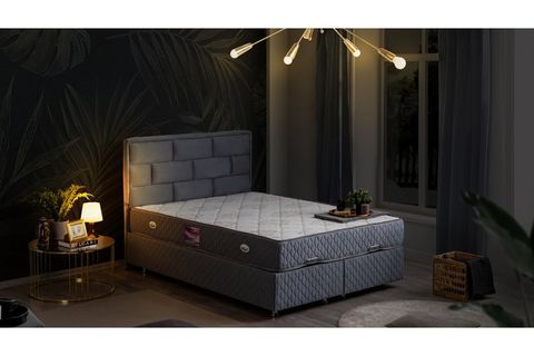 DİEGO NEW BAZA BAŞLIK VE YATAK SETİ, AÇIK MAVİ, 90X190