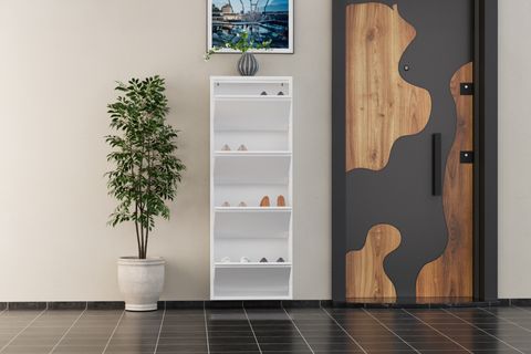LİNEA METAL AYAKKABILIK, BEYAZ, 4 KAPAKLI