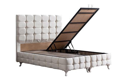 DUKE LUX BAZA BAŞLIK VE YATAK SETİ, KREM, 120X200