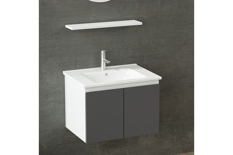 NİKA BANYO DOLABI 65CM AS2K 1YA1R ETJ BEYAZ ANTRASİT