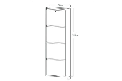 LANİ METAL AYAKKABILIK, 4 KAPAKLI, BEYAZ