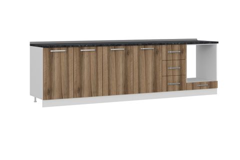 MİNAR 295 CM MUTFAK DOLABI BEYAZ DORE 295-D6-ALT MODÜL