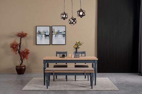 KOSOVA AHŞAP MASA VE BENCH TAKIMI, 140X80