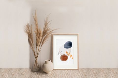 LUNGO SOYUT BASKILI POSTER TABLO, BEJ ÇERÇEVE, 30X40