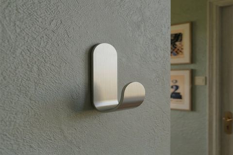 YAPIŞKANLI PASLANMAZ ÇELİK ÇOK AMAÇLI DUVAR ASKISI, GÜMÜŞ GRİ, 10X5X3 CM