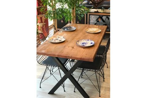 WOODEN DUMANO X MASA VE SANDALYE TAKIMI, CEVİZ, 140X80