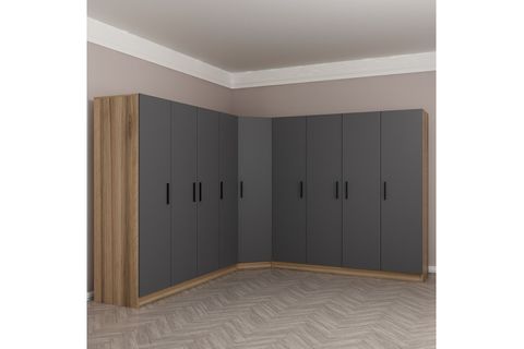 MİNAR KALE GARDIROP 03, 9 KAPAKLI, ANTRASİT