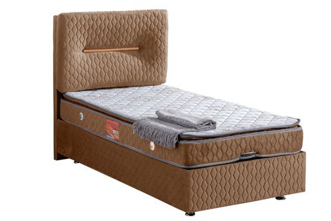 ASTRA BAZA BAŞLIK VE REAL PEDLİ YATAK SETİ, KAHVERENGİ, 100X200