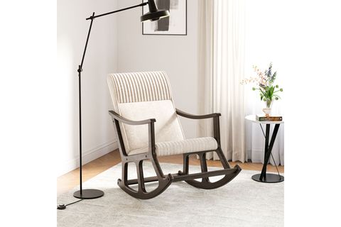 COZY PLUS SALLANAN SANDALYE, AÇIK BEJ MİNDER, CEVİZ AYAK