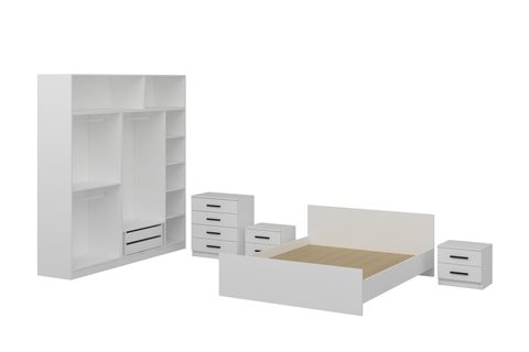 KALE210 YATAK ODASI TAKIMI, BEYAZ, 5 KAPAKLI, SET 121