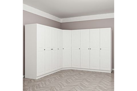 KALE MENTEŞELİ DOLAP 123, 6+ KAPAKLI BEYAZ 210 CM