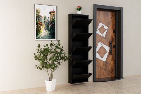 LİNEA METAL AYAKKABILIK, SİYAH, 5 KAPAKLI