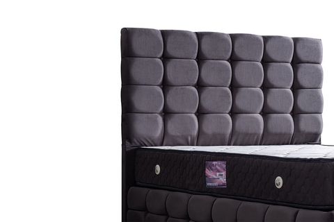 DUKE LUX BAZA BAŞLIK VE YATAK SETİ, ANTRASİT, 120X200