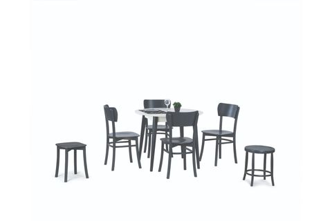 SİENA MASA VE KAPALI KELEBEK SANDALYE TAKIMI, ANTRASİT, 90X90