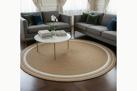 MİRA YUVARLAK MODEL HALI, BEYAZ NATURAL, 100 CM