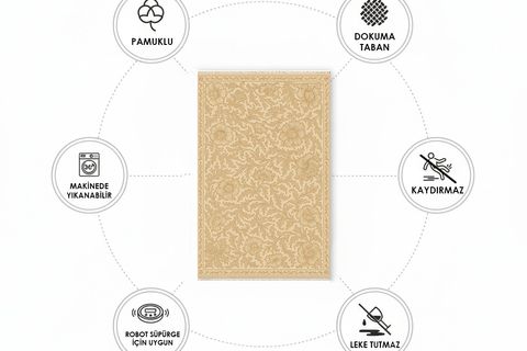 BEJ MOTİF DOKUMA TABAN HALI, 536 YNG, 100X150 CM