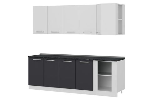 MİNAR 240CM KÖŞE MUTFAK DOLABI BEYAZ ANTRASİT K240A1