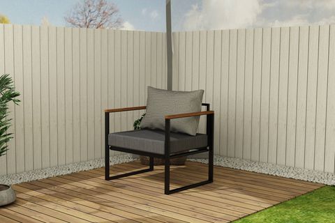 WOODESK NATURE TEKLİ BAHÇE KOLTUĞU, GRİ, CPT5501-70