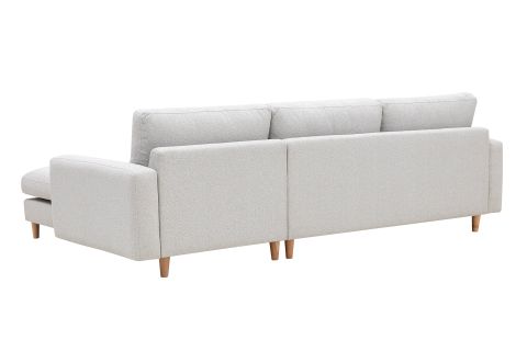 MERLİN MİNİ KÖŞE KOLTUK, NATUREL AYAK, İNCE KOL, RECYCLED KUMAŞ, AÇIK GRİ