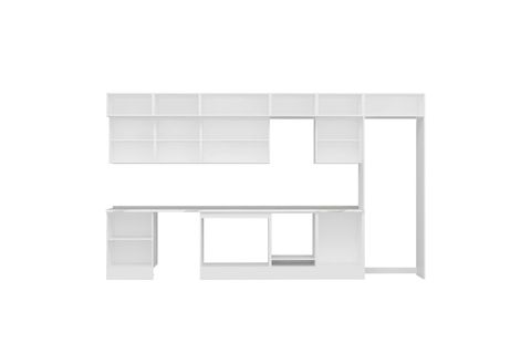 ALVİNKA 410X240 CM KLASİK MEBRAN MUTFAK DOLABI, MB E90S60S60 2 MEBRAN BEYAZ MDF