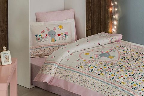 TAÇ FLOWER BEBEK NEVRESİM TAKIMI PEMBE