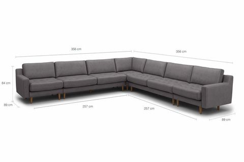 MODSY 360 X 360 CM MODÜLER KOLTUK KADİFE KÜL GRİ