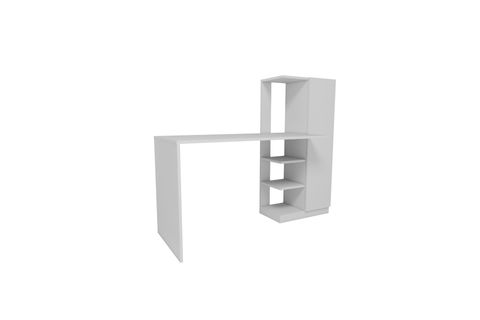 YAĞIZ DOLAPLI RAFLI ÇALIŞMA BİLGİSAYAR MASASI, BEYAZ