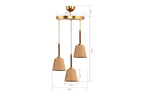 ÜÇLÜ TEPSİLİ SARKIT GOLD CEVİZ RENK BORULU