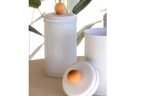 THE MİA STRİPE ÇAY KAHVE ŞEKER KAVANOZU BEYAZ 1,20 LT