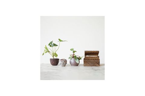 MAVİ KAHVERENGİ SIRLI DEKORATİF VAZO BOHO