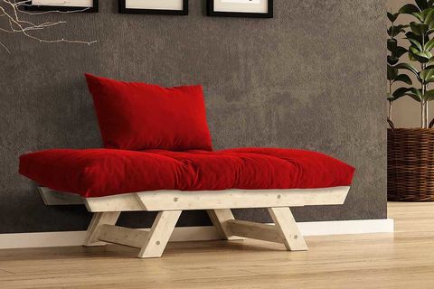 WOODESK ADALAR MASİF AHŞAP BERJER, NATURAL-KIRMIZI RENK