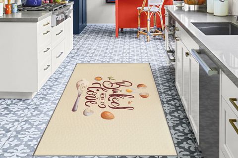 GARDENYA MUTFAK HALISI, YUMURTA ÇIRPICI DESENLİ BAKED LOVE SLOGANLI, 150X230