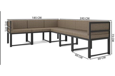 GARDEN 6 KİŞİLİK BALKON BAHÇE MUTFAK KÖŞE TAKIMI, KAHVERENGİ
