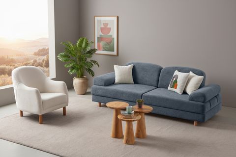 ATHENS YATAKLI SANDIKLI ÜÇLÜ KOLTUK, MAVİ