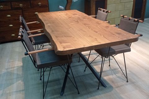 KİAMO DOĞAL AHŞAP YEMEK MASASI TAKIMI