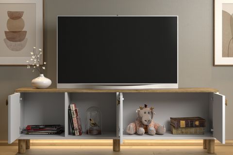 BOHEM HİRA LEDLİ TV ÜNİTESİ, KONSOL, 3 KAPAK 1 BÖLMELİ, 160 CM