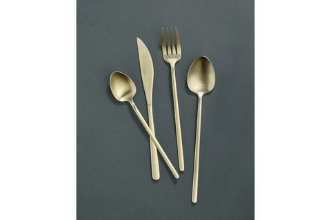 THE MİA GİALLO ÇATAL KAŞIK BIÇAK TAKIMI MAT GOLD 24 PARÇA