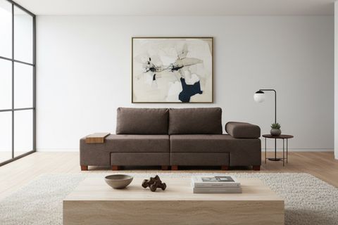 PERENNA YATAKLI ÜÇLÜ KOLTUK ŞÖNİL, KAHVE