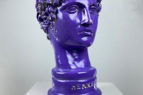 HERMES PURPLE PEARL POP ART DEKORATİF ROMA YUNAN HEYKELLERİ